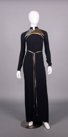 GEOFFREY BEENE SILK CREPE & LAME’ EVENING DRESS, USA, FALL 1990