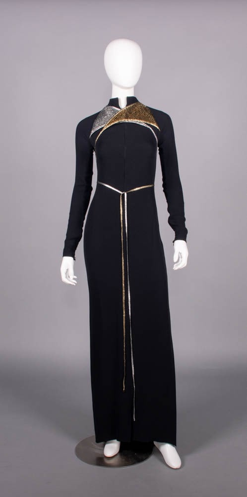 GEOFFREY BEENE SILK CREPE & LAME’ EVENING DRESS, USA, FALL 1990 (1 of 10)
