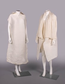 ISSEY MIYAKE PLEATED SILK BLEND DRESS & CARDIGAN, JAPAN, 1993-1996