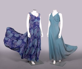TWO CREPE EVENING GOWNS, 1930s