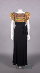 SILK, LAME’ & CREPE EVENING DRESS, 1930s