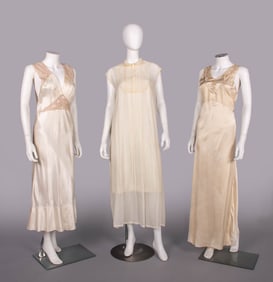 THREE SILK BOUDOIR OR LINGERIE DRESSES, FRANCE, 1930-1933
