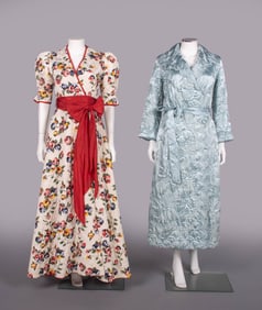 TWO QUILTED DRESSING GOWNS, 1940s