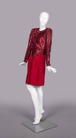 BOB MACKIE BEAD & SEQUIN ENCRUSTED PARTY DRESS, USA, 1980s