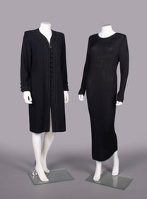 TWO YSL WOOL OR RIBBED KNIT DRESSES, PARIS, 1980-1990s
