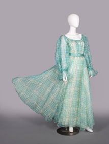 BOB MACKIE SILK ORGANZA MAXI DRESS, USA, 1970s