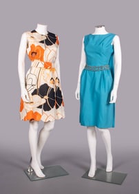 TWO DESIGNER DAY DRESSES, USA, 1950-1960