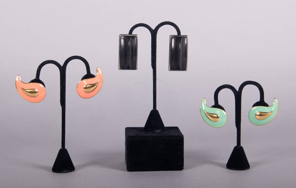 THREE YSL STATEMENT EARCLIPS, PARIS, 1970-1980s (1 of 6)