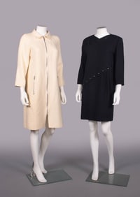 COURREGES & CARDIN WOOL DAY DRESSES, PARIS, 2000s & 1960s