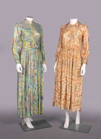 TWO LARRY ALDRICH PSYCHEDELIC LAME' DRESSES, USA, 1970s