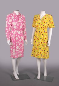 TWO GIVENCHY SILK DAY DRESSES, PARIS, 1980s