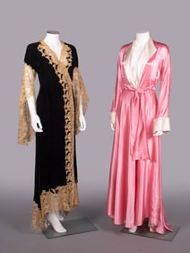 TWO SILK DRESSING GOWNS, c. 1930 & 1990s