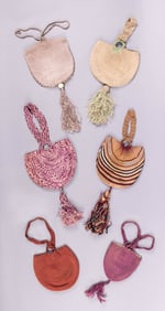 SIX REGIONAL POUCH PURSES, 1920-1930s