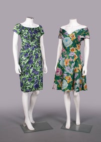 CEIL CHAPMAN & SCAASI FLORAL PARTY DRESSES, USA, 1960s