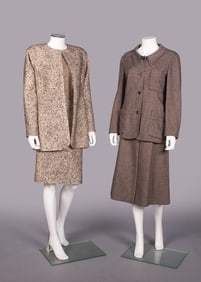 TWO GEOFFREY BEENE WOOL & SILK SKIRT SUITS, USA, 1970-1990