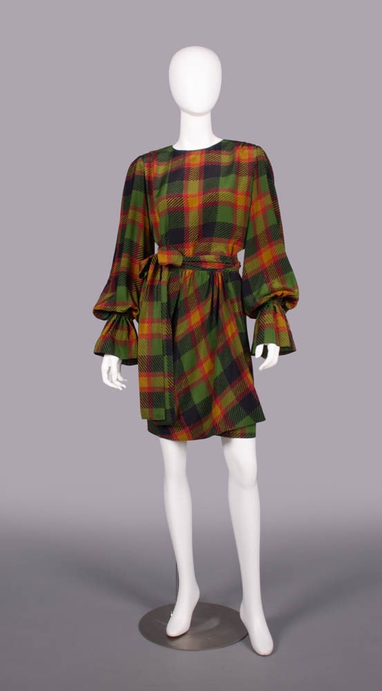 YSL PRINTED SILK ENSEMBLE, PARIS,  A/W 1990 (1 of 10)