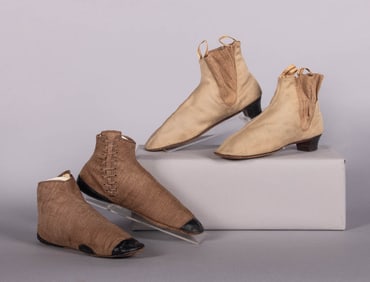 TWO PAIRS OF WOOL ADELAIDES, 1840-1860s