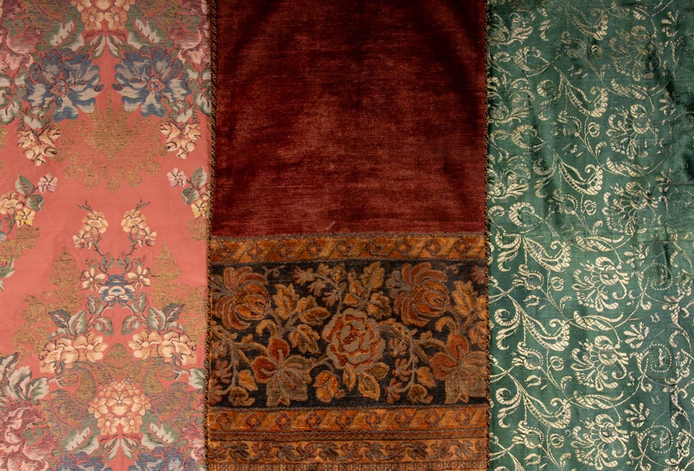 REPRODUCTION PATTERNED SILK OR VELOUR TEXTILES, LATE 19TH-EARLY 20TH C (1 of 11)