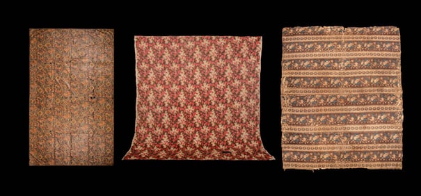 THREE PRINTED WOOL OR COTTON BED COVERINGS, ENGLAND, 1810-1850