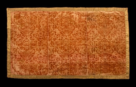 STAMPED SILK VELVET PANEL, SPAIN, c. 1700