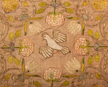 SILK & GILT EMBROIDERED CHALICE VEIL, SPAIN, 17TH C