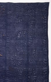 INDIGO LINSEY WOOLSEY BEDCOVER, CONNECTICUT, 1790-1810