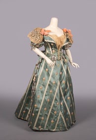WORTH RENAISSANCE REVIVAL EVENING GOWN, PARIS, C. 1894