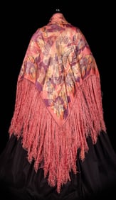 ART DECO GOLD LAME & SILK SHAWL, FRANCE, LATE 1920s