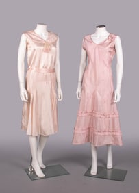 TWO PINK PARTY DRESSES, 1924-1930