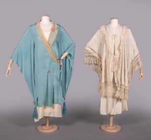 MANTON DE MANILLA CAPE & SILK CREPE ROBE, 1880s & LATE 1910s