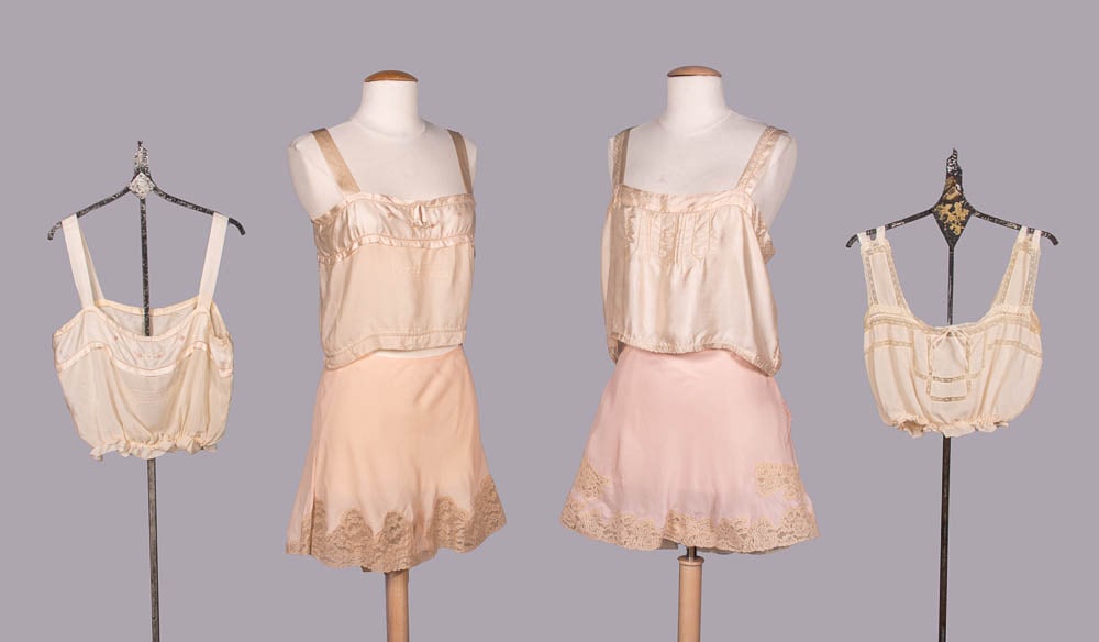 FOUR CAMISOLES & TWO PAIRS OF TAP PANTS, 1920s (1 of 10)
