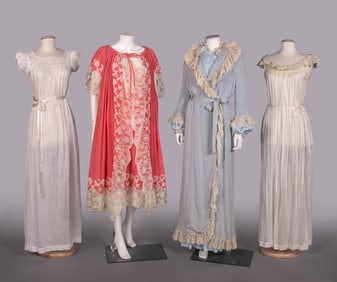 SILK, LINEN & COTTON NIGHTGOWNS & PEIGNOIRS, 1940-1960s