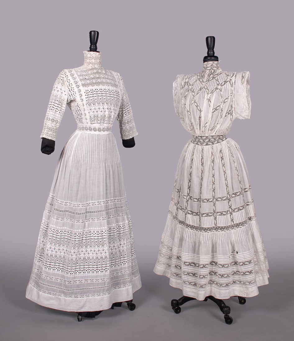 TWO COTTON LINGERIE DRESSES, c. 1908-1913 (1 of 10)