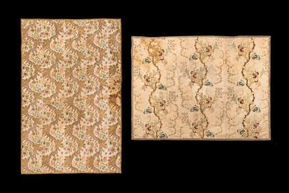 TWO BROCADED SILK PANELS, FRANCE, MID 18TH C
