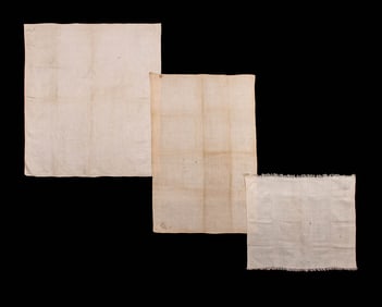 THREE DOMESTIC LINEN TEXTILES, COLONIAL AMERICA, LATE 17TH-LATE 18TH C