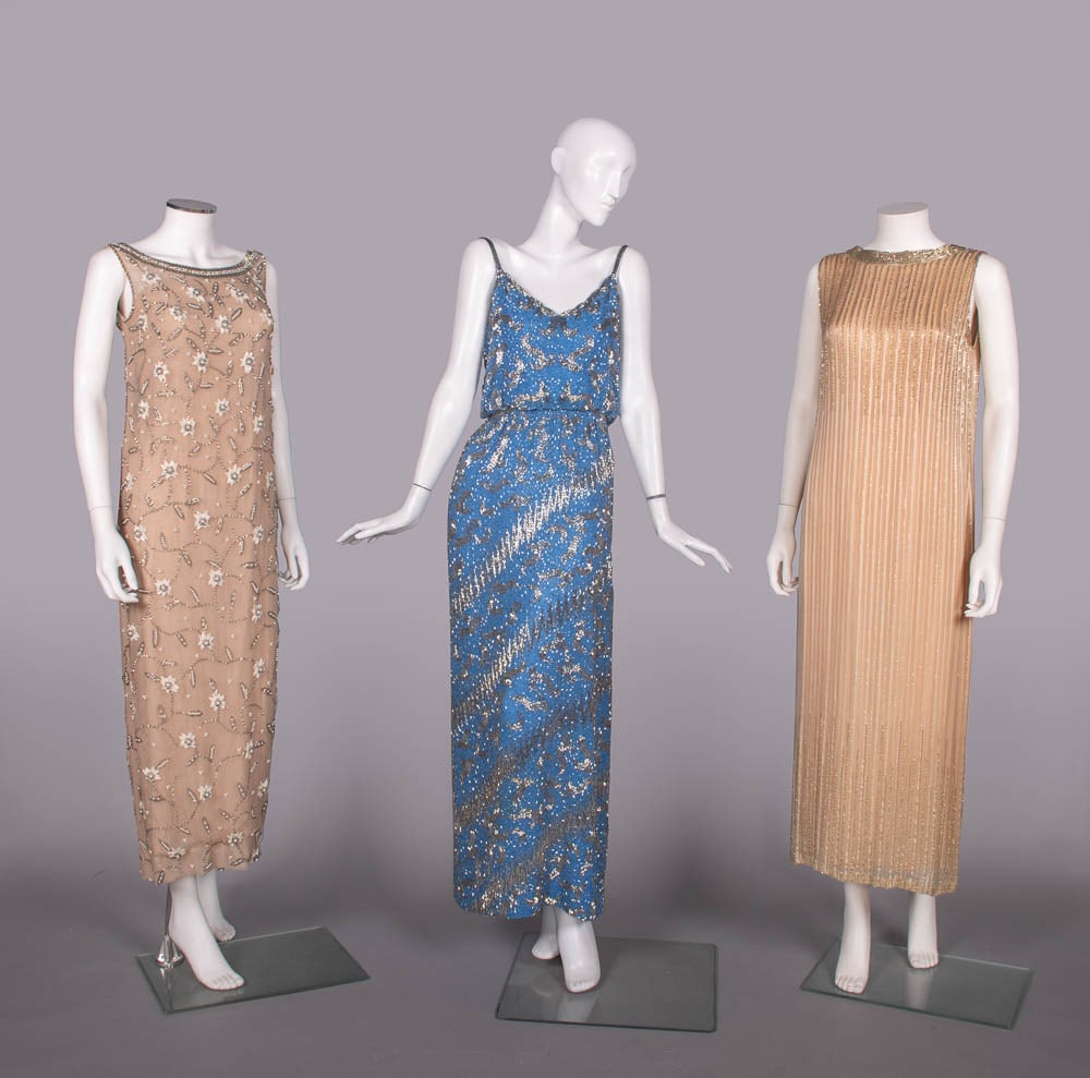 THREE HEAVILY BEADED SILK EVENING GOWNS, HONG KONG & USA, 1960s (1 of 10)