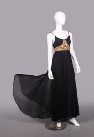 JEAN PATOU BEADED CHIFFON EVENING GOWN, PARIS, c. 1970