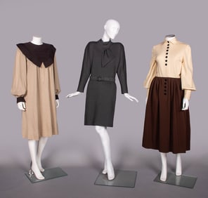 THREE KNIT DESIGNER DAY DRESSES, JAPAN & USA, 1970-1980s