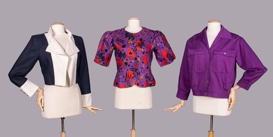 THREE YSL LINEN OR COTTON JACKETS, PARIS, 1980-1990s