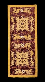CISELE SILK VELVET & GILT PANEL OR COVER, 18TH C