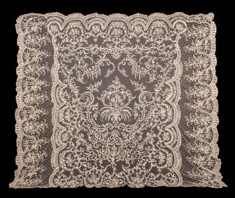 FINE BOBBIN LACE BED COVERING, USA, LATE 19TH-EARLY 20TH C