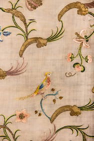 EXCEPTIONAL SILK & GILT EMBROIDERED PORTIERE, c. 1700
