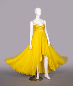 GATTINONI SILK SATIN & CREPE EVENING GOWN, ITALY, 1990s