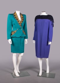 BOB MACKIE DAY DRESS & SKIRT SUIT, USA, 1980s