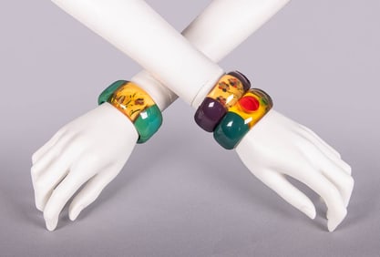 THREE BRUCE PANTTI CLAMPER BRACELETS, USA