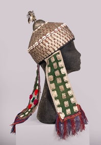 CEREMONIAL HEADDRESS, TURKMENISTAN, 19TH C