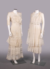 TWO COTTON TULLE LINGERIE DRESSES, 1915-1917