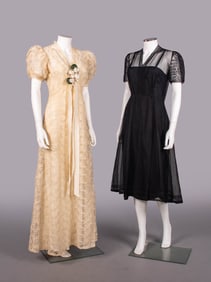 TWO AFTERNOON OR EVENING DRESSES, 1930s