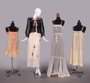 COLLECTION OF SILK & PINA FIBER LINGERIE, 1920-1930s