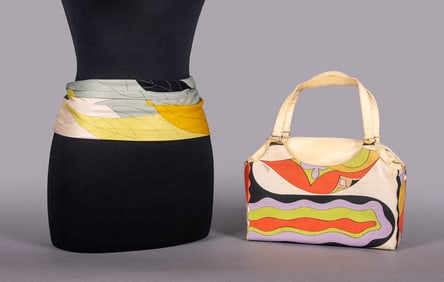 PUCCI PURSE & CUMMERBUND BELT, 1960-1970s